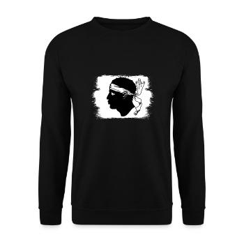 Corsica flag Corsica Flag Corsica Corsican - Unisex Sweatshirt - black - Front - Alina (178cm) & Michal (187cm)