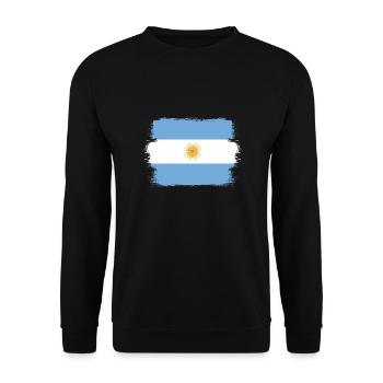 Drapeau de l’Argentine Amérique du Sud Drapeau argentin - Sweat-shirt Unisexe - noir - Devant - Alina (178cm) & Michal (187cm)