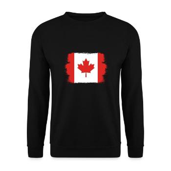 Drapeau du Canada Feuille d’érable Drapeau canadien Canada - Sweat-shirt Unisexe - noir - Devant - Alina (178cm) & Michal (187cm)