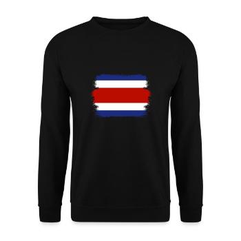 Costa Rica Flag Used Look Flag Vintage Home - Sweat-shirt Unisexe - noir - Devant - Alina (178cm) & Michal (187cm)