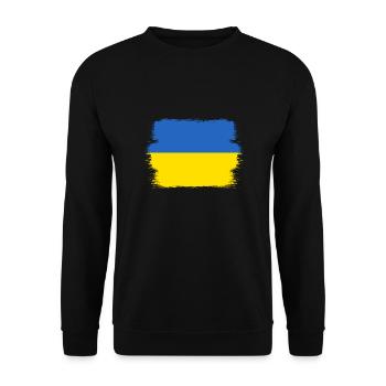 Ukraine Flag Vintage Ukrainian Flag Used Look - Sweat-shirt Unisexe - noir - Devant - Alina (178cm) & Michal (187cm)