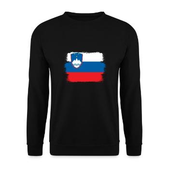 Slovenia Flag Balkans Slovenian Flag Vintage - Unisex Sweatshirt - black - Front - Alina (178cm) & Michal (187cm)