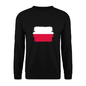 Pologne Drapeau utilisé Look Polska Drapeau polonais - Sweat-shirt Unisexe - noir - Devant - Alina (178cm) & Michal (187cm)