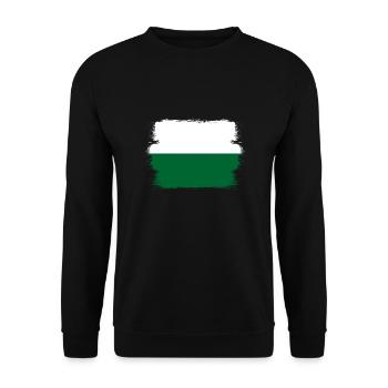Sachsen Flagge Sächsische Fahne Ossi Urlaub SN - Unisex Pullover - Schwarz - Vorne - Alina (178cm) & Michal (187cm)