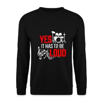 Oui Le Must Si Bruyant batteur - Sweat-shirt Unisexe - noir - Devant - Alina (178cm) & Michal (187cm)