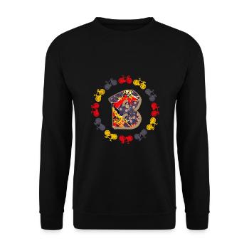 Bicyclette E 202 B - Sweat-shirt Unisexe - noir - Devant - Alina (178cm) & Michal (187cm)