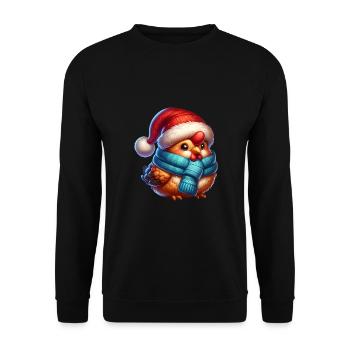 Christmas Chicken Sweet Christmas Hat - Unisex Sweatshirt - black - Front - Alina (178cm) & Michal (187cm)