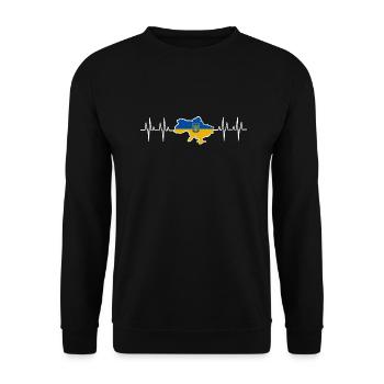 Ukraine - Unisex Pullover - Schwarz - Vorne - Alina (178cm) & Michal (187cm)