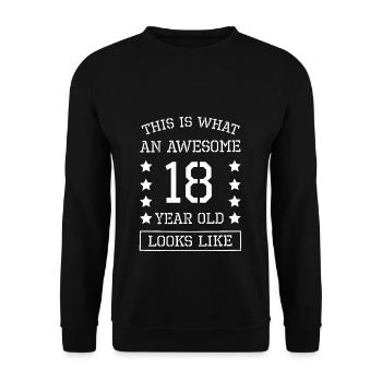 18th birthday - Unisex Sweatshirt - black - Front - Alina (178cm) & Michal (187cm)