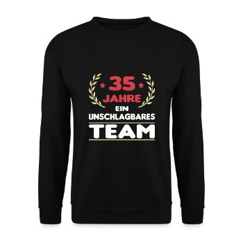 35 Jahre Ein Unschlagbares Team - Unisex Pullover - Schwarz - Vorne - Alina (178cm) & Michal (187cm)