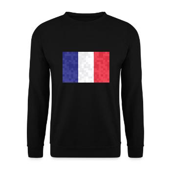 France Drapeau utilisé Look Drapeau français - Sweat-shirt Unisexe - noir - Devant - Alina (178cm) & Michal (187cm)