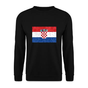 Kroatien Flagge Adria Zagreb Kroatische Fahne - Unisex Pullover - Schwarz - Vorne - Alina (178cm) & Michal (187cm)