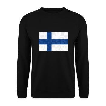 Finland Flag Suomi Finnish Flag Used Look - Unisex Sweatshirt - black - Front - Alina (178cm) & Michal (187cm)