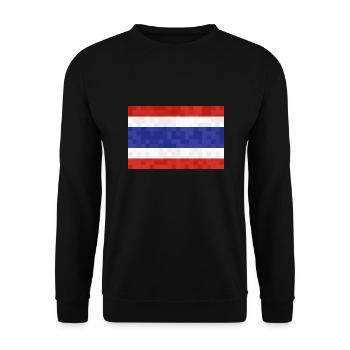 Thailand Flag Thai Flag Used Look - Unisex Sweatshirt - black - Front - Alina (178cm) & Michal (187cm)