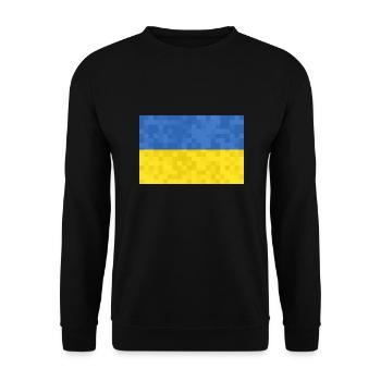 Ukraine Flag Vintage Ukrainian Flag Used Look - Sweat-shirt Unisexe - noir - Devant - Alina (178cm) & Michal (187cm)
