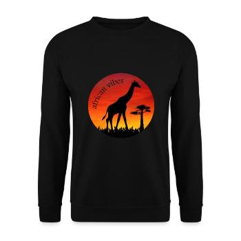 Giraffe 1 - Unisex Sweatshirt - black - Front - Alina (178cm) & Michal (187cm)