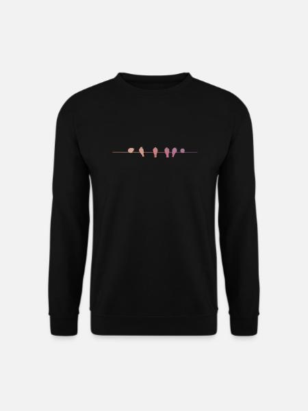 Bird family on branch silhouette abstract - Unisex Sweatshirt - black