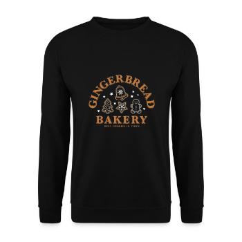 Christmas Gingerbread Bakery Gingerbread Cookies - Unisex Sweatshirt - black - Front - Alina (178cm) & Michal (187cm)