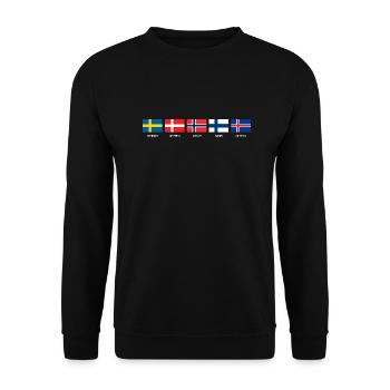 Scandinavia Flags Countries Runic Germanic - Unisex Sweatshirt - black - Front - Alina (178cm) & Michal (187cm)