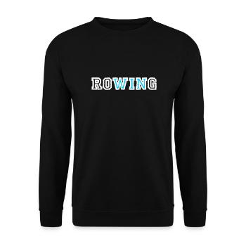 Row Rowing Rudern Ruder Sport Aviron Win - Unisex Pullover - Schwarz - Vorne - Alina (178cm) & Michal (187cm)