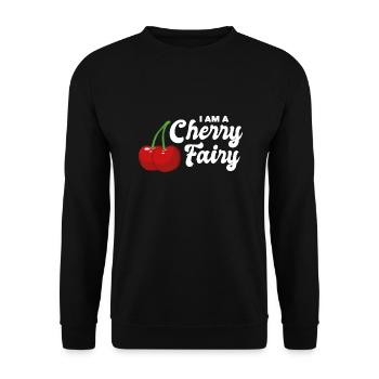 I am a Cherry Fairy - Unisex Sweatshirt - black - Front - Alina (178cm) & Michal (187cm)