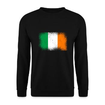 Ireland Flag Vintage Irish Flag Dublin - Unisex Sweatshirt - black - Front - Alina (178cm) & Michal (187cm)