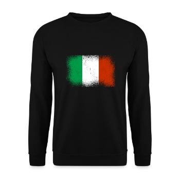 Italie Drapeau Vintage Drapeau italien Utilisé Look - Sweat-shirt Unisexe - noir - Devant - Alina (178cm) & Michal (187cm)