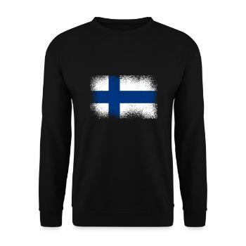 Drapeau de la Finlande Suomi Drapeau finlandais Aspect utilisé - Sweat-shirt Unisexe - noir - Devant - Alina (178cm) & Michal (187cm)