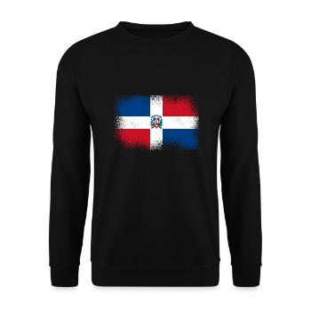 Dominican Republic Flag Dom Rep Flag Travel - Unisex Sweatshirt - black - Front - Alina (178cm) & Michal (187cm)