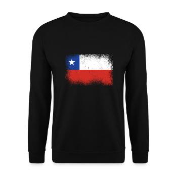 Chili Drapeau Amérique du Sud Drapeau chilien Vintage - Sweat-shirt Unisexe - noir - Devant - Alina (178cm) & Michal (187cm)