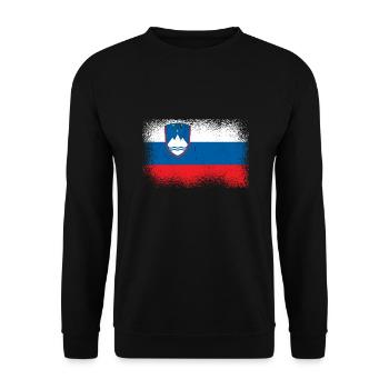 Slovenia Flag Balkans Slovenian Flag Vintage - Unisex Sweatshirt - black - Front - Alina (178cm) & Michal (187cm)
