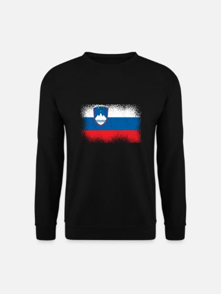 Slowenien Flagge Balkan Slowenische Fahne Vintage - Unisex Pullover - Schwarz