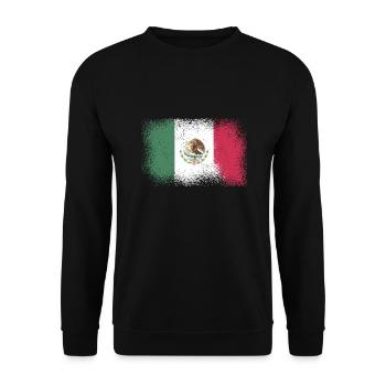Mexiko Flagge Mexikanische Fahne Mexico Südamerika - Unisex Pullover - Schwarz - Vorne - Alina (178cm) & Michal (187cm)