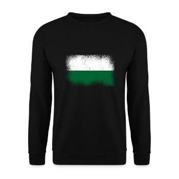 Sachsen Flagge Sächsische Fahne Ossi Urlaub SN - Unisex Pullover - Schwarz - Vorne - Alina (178cm) & Michal (187cm)