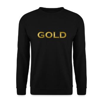 Idée de cadeau de polices d'écriture d'or - Sweat-shirt Unisexe - noir - Devant - Alina (178cm) & Michal (187cm)