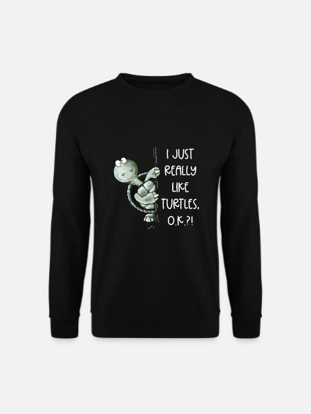 J’aime vraiment les tortues Turtle Spruch - Sweat-shirt Unisexe - noir