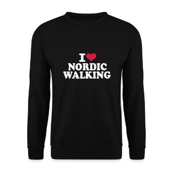 J'adore la marche nordique - Sweat-shirt Unisexe - noir - Devant - Alina (178cm) & Michal (187cm)