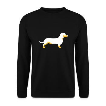 Dackel - Unisex Pullover - Schwarz - Vorne - Alina (178cm) & Michal (187cm)