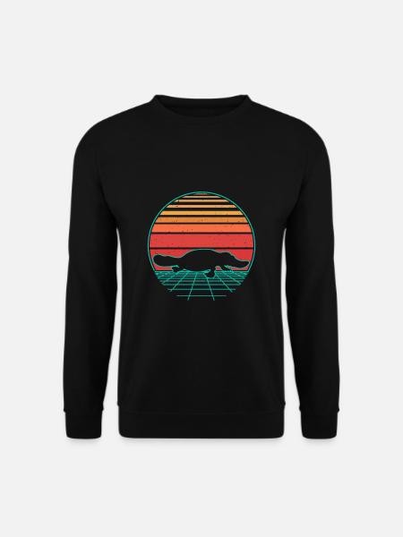 Schnabeltier Australien Retro Vintage Retrowave - Unisex Pullover - Schwarz
