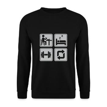 Bodybuilder Kraftsport Fitness Motiv - Unisex Pullover - Schwarz - Vorne - Alina (178cm) & Michal (187cm)