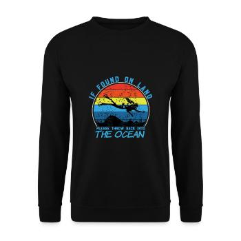 Taucher Tauchen Design Schnorcheln - Unisex Pullover - Schwarz - Vorne - Alina (178cm) & Michal (187cm)