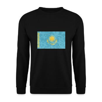 Drapeau du Kazakhstan Drapeau du Kazakhstan - Sweat-shirt Unisexe - noir - Devant - Alina (178cm) & Michal (187cm)