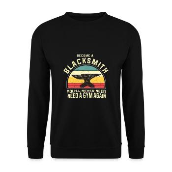 Lustiger Schmied Spruch & Schmieden - Unisex Pullover - Schwarz - Vorne - Alina (178cm) & Michal (187cm)