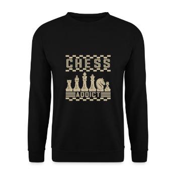 Lusitger Schachspieler Spruch I Schach - Unisex Pullover - Schwarz - Vorne - Alina (178cm) & Michal (187cm)