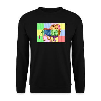 Lion - Unisex Sweatshirt - black - Front - Alina (178cm) & Michal (187cm)
