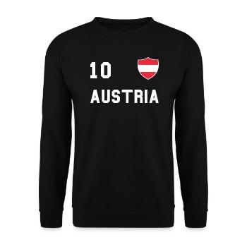 Cadeau de fan de l'équipe de football du drapeau de l'Autriche - Sweat-shirt Unisexe - noir - Devant - Alina (178cm) & Michal (187cm)