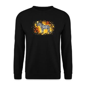 Zebra - Unisex Pullover - Schwarz - Vorne - Alina (178cm) & Michal (187cm)