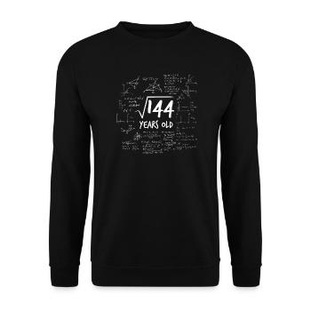 12th Birthday Shirt | Root of 144 mathematics N - Unisex Sweatshirt - black - Front - Alina (178cm) & Michal (187cm)