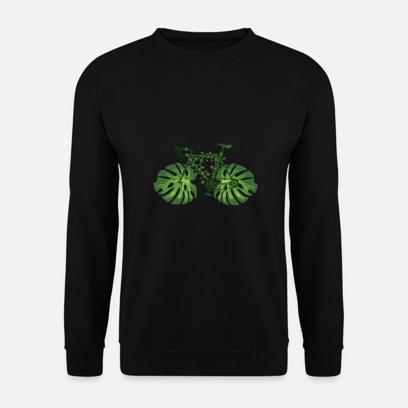 Comic - Fahrrad Natur Blatt Grün - Unisex Pullover - Schwarz