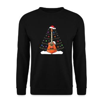 Weihnachtsgitarre - Xmas Lights Guitarist - Unisex Pullover - Schwarz - Vorne - Alina (178cm) & Michal (187cm)